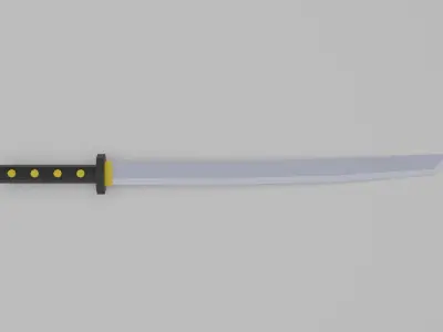 Low poly katana sword Free low-poly 3D model