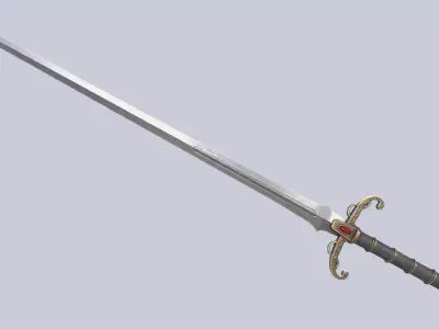 Fantasy rapier Low-poly 3D model buy