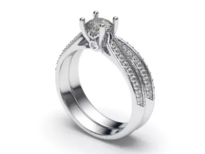 solitaire with ring sizes  9 part S90 3D print model