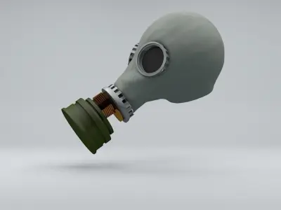 Gas Mask Low-poly 3D model