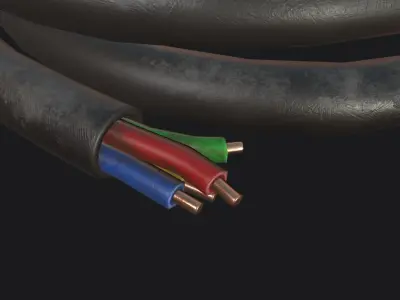 Cable coil Low-poly 3D model