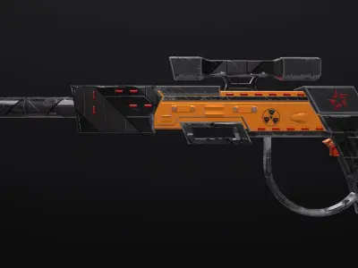 Sniper Rifle Low-poly 3D model 5