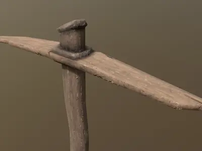 Pickaxe Wood Low-poly 3D model