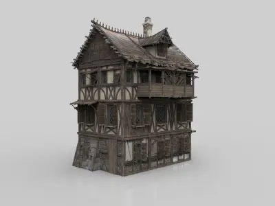 Medieval house fantasy 07 Low-poly 3D model