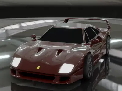 Ferrari f40 1987  Free low-poly 3D model