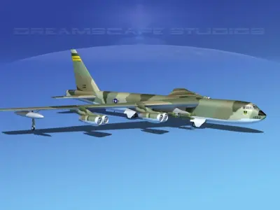 Boeing B-52D Stratofortress V02 3D model