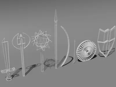 Weapon Pack Low-poly 3D model get