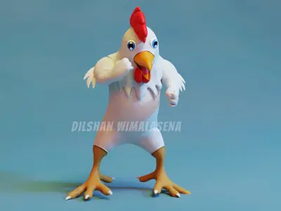 3D Chicken Character Low-poly 3D model
