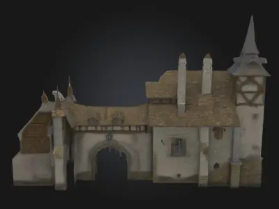 Castle Gatehouse  Guardian of the Fortress 3D model