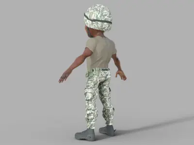 3D Cartoon Soldier 3D model