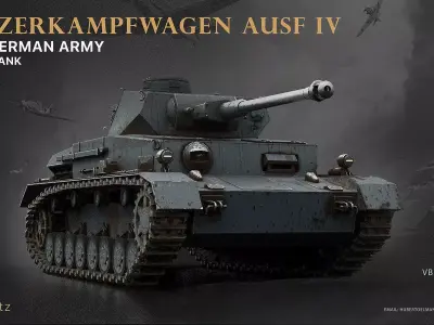 PanzerKampfWagen-IV ausf  Low-poly 3D model