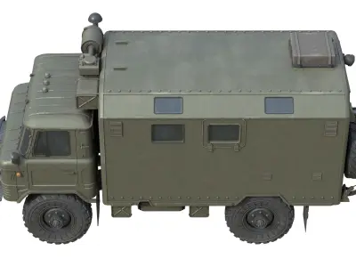 Gaz 66 Military Truck Low-poly 3D model