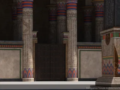 D Kit Egyptian Temple Architecture Kit Low-poly 3D model