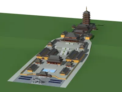 Chinese Style Architecture 3D model 16
