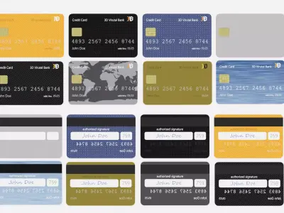 Credit Cards - 8 Generic Payment Props with Custom Design 3D model
