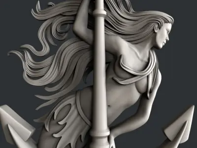 3d STL models for CNC  Mermaid 3D model