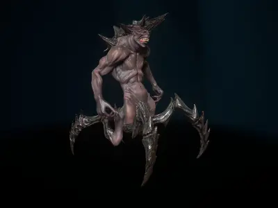 Monster 1 demon with claws Free low-poly 3D model