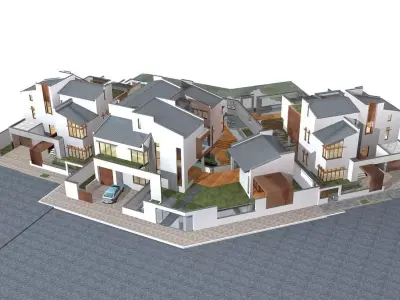Villa house 3D model 12