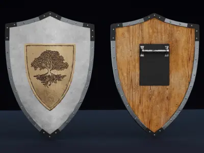 Viking shield Low-poly 3D model 24