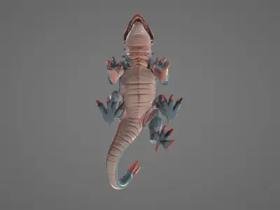 Spiked Lizard Beast  Fantasy Creature Low-poly 3D model
