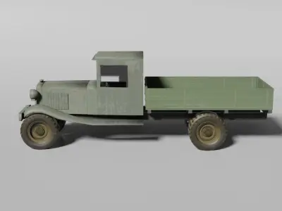 Historical eastern military pickup truck 3D model
