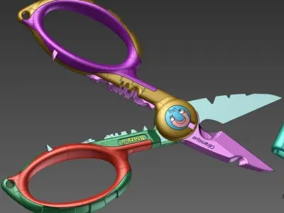 Electricians Scissors Multitool Ciseaux delectricien brazy-u ... Free 3D model