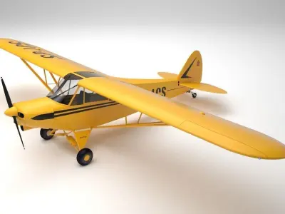 Piper PA-18 Supercub Plane 3D model High quality 3D model