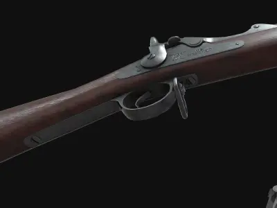Springfield Trapdoor 1884 Low-poly 3D model