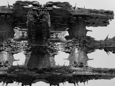 Monolith Station Alien Ring Star generator 3D model