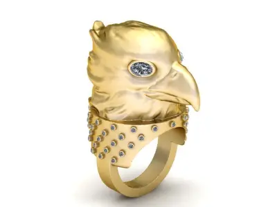  EAGLE BIRD FACE RING  pendant  3D print model