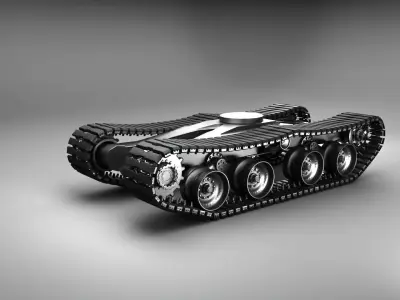 Suspension tracks construction vehicle Low-poly 3D model