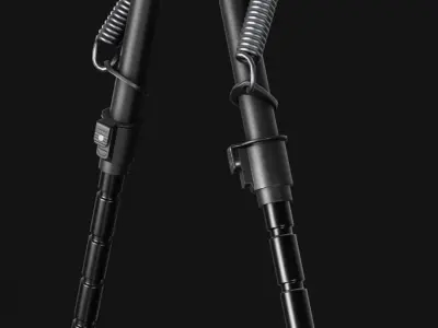 Harris S-BRM Picatinny Rail Bipod Attachment - Game Asset Low-poly 3D model