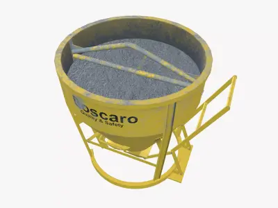 Concrete Mixer Low-poly 3D model 4