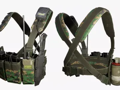 Tactical Vest Low-poly 3D model 4