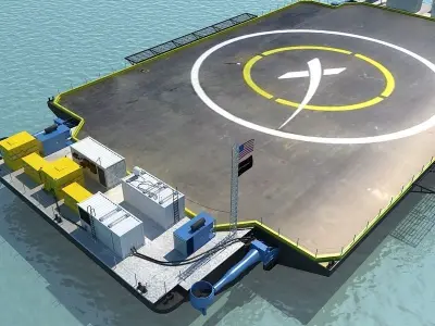 Barge floating platform 3D model