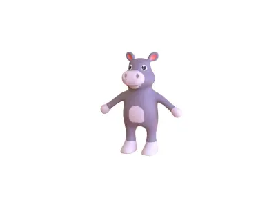 High-Quality 3D Cute Hippo for Games Low-poly 3D model