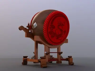 War Drum military drum Shengtang drum gongs and drums 3D model 3D model