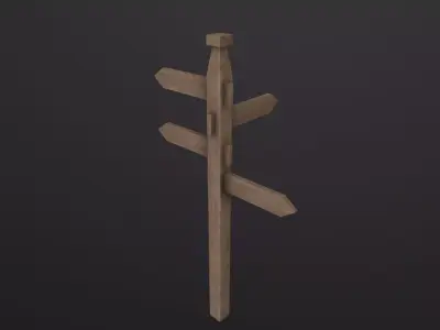 Signpost 3D Model Low-poly 3D model