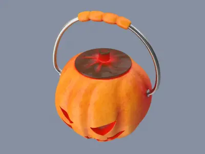 Jack-o-Lantern Winkface Bucket 3D model
