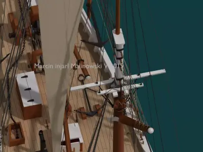 Bluenose 1921 schooner rigged historically accurate  3D model