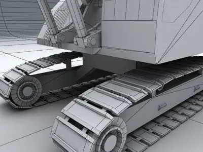 Excavator on sand 3D model