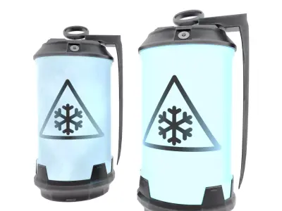 Futuristic Frost Grenade Low-poly 3D model