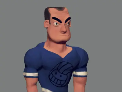 Muscle man Low-poly 3D model purchase