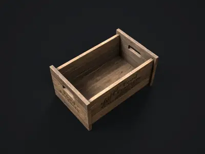 Wooden Crate Props Low-poly 3D model