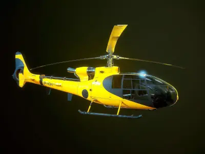 Helicopter SA340 Gazelle 3D model