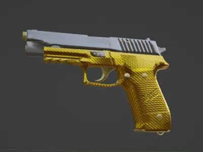 Sig sauer P 250 military gun low poly  Low-poly 3D model
