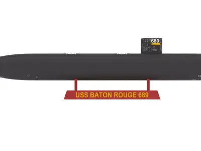 SUBMARINE USS BATON ROUGE SSN 689 - 1-350 High Quality 3D print model