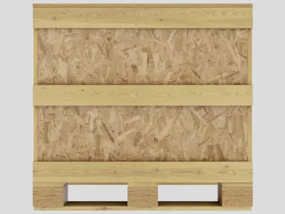 Wood Shipping Container Low-poly 3D model