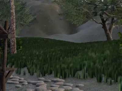 Forest Village By The Water 3D model