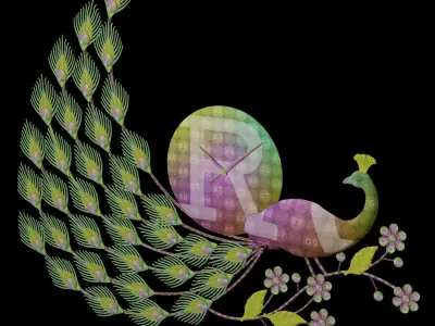 peacock clock clockwatcher Low-poly 3D model